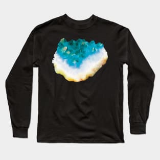 Turquoise Blue Crystal Long Sleeve T-Shirt